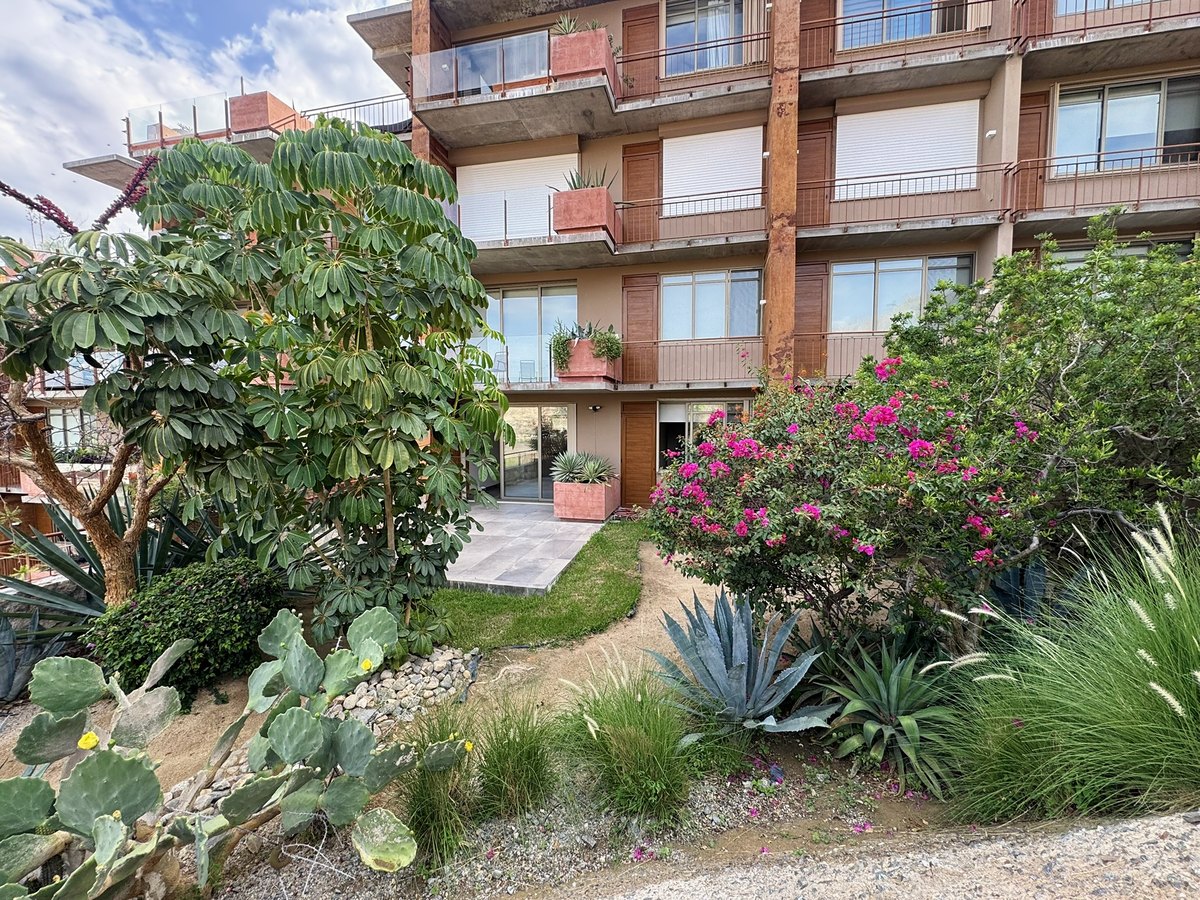 Terraza y jardín — Ladera 404